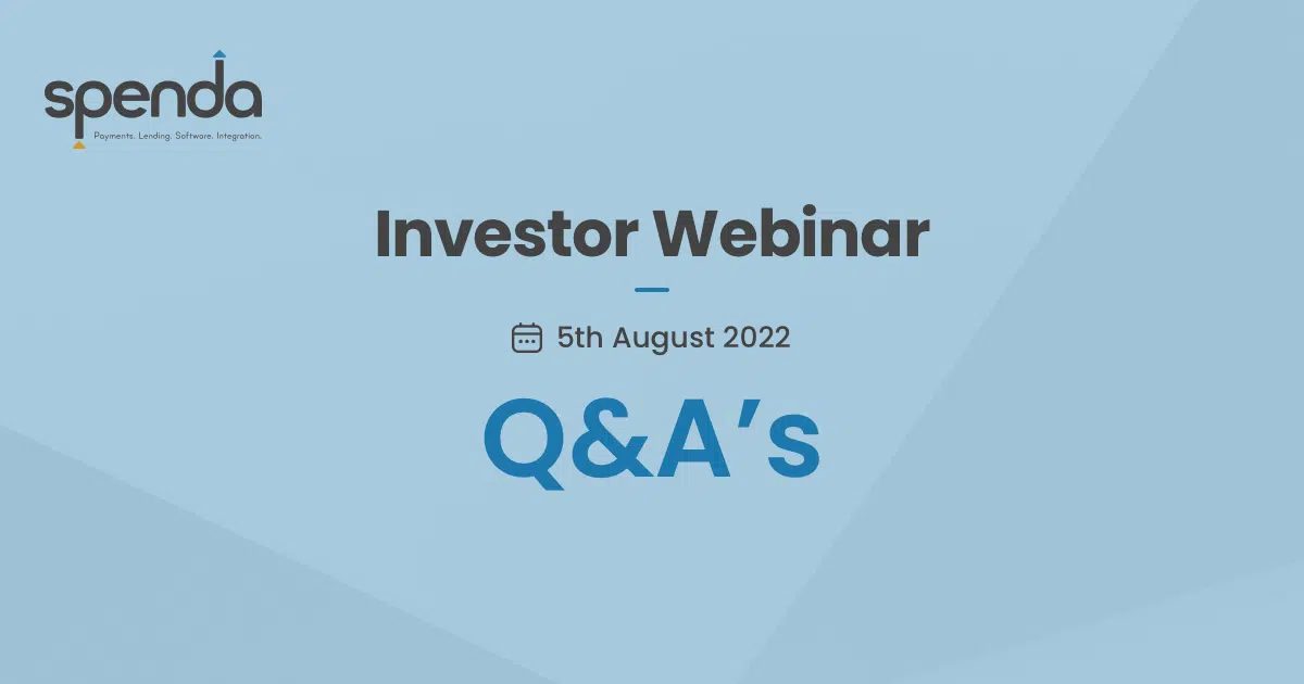 Watch: Spenda Investor Webinar, 5 August 2022 – Q&A